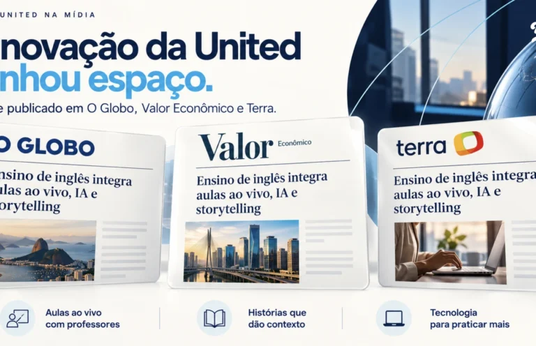 United na mídia: publicações sobre aulas ao vivo, inteligência artificial e storytelling
